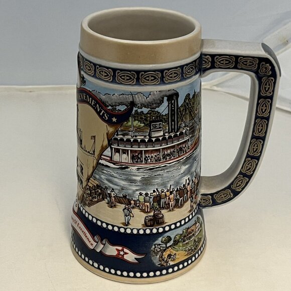 Vintage 89 Miller Ceramic Beer Stein Great American Achievements River Steamer - Picture 14 of 16